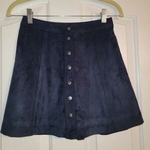 Abercrombie & Fitch Navy Button-Front A-Line Skirt
